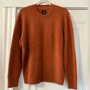 Vans Men's Fuzzy Orange Crewneck Sweater